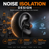 Soniqx Type-C Wired Earphones with Mic, Deep Bass, Inline Controls & Noise Isolation for Compatible USB-C Devices – Black
