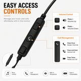 Soniqx Type-C Wired Earphones with Mic, Deep Bass, Inline Controls & Noise Isolation for Compatible USB-C Devices – Black