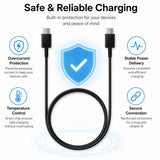 Soniqx USB-C to USB-C Fast Charging Cable | PD Charging & 480Mbps Data Transfer Cable for Smartphones, Tablets & Laptops – Black