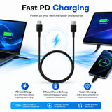 Soniqx USB-C to USB-C Fast Charging Cable | PD Charging & 480Mbps Data Transfer Cable for Smartphones, Tablets & Laptops – Black