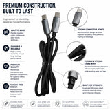 Soniqx 60W USB-C to USB-C Fast Charging Cable 1.2M, PD Charging & 480Mbps Data Transfer – Black