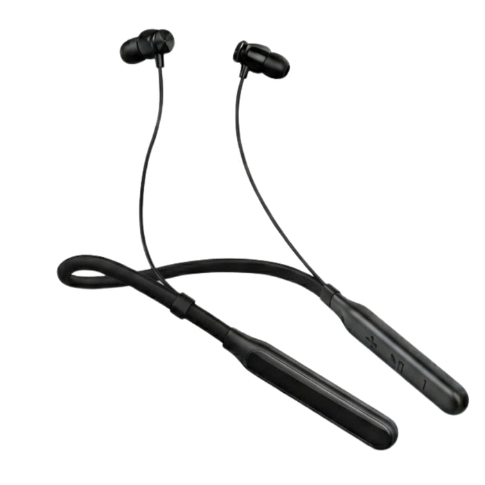 Soniqx Bluetooth Wireless Neckband Earphones with HD Calling, Vibration Alert, Dual Pairing & Magnetic Earbuds – Black