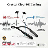 Soniqx Bluetooth Wireless Neckband Earphones with HD Calling, Vibration Alert, Dual Pairing & Magnetic Earbuds – Black