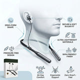 Soniqx Bluetooth Wireless Neckband Earphones with HD Calling, Vibration Alert, Dual Pairing & Magnetic Earbuds – Black