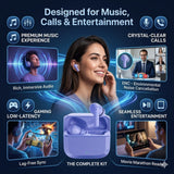Soniqx Wireless Bluetooth Earbuds with ENC Mic, Touch Control & Charging Case – Purple