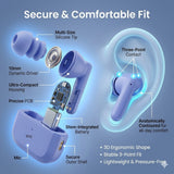 Soniqx Wireless Bluetooth Earbuds with ENC Mic, Touch Control & Charging Case – Purple