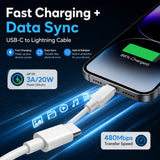 Soniqx 20W USB-C PD Fast Charger with 1M USB-C to Lightning Cable | Wall Adapter for iPhone 14, 13, 12 & 11 Series