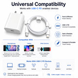 Soniqx 20W USB-C PD Fast Charger with 1M USB-C to Lightning Cable | Wall Adapter for iPhone 14, 13, 12 & 11 Series