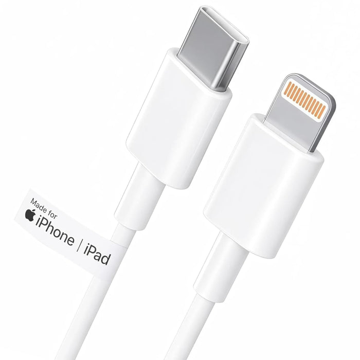 Soniqx USB-C to Lightning Fast Charging Cable 1M for iPhone & iPad – PD Charging & Data Sync Cable, White