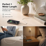 Soniqx USB-C to Lightning Fast Charging Cable 1M for iPhone & iPad – PD Charging & Data Sync Cable, White