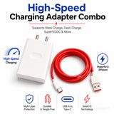 Soniqx USB Wall Charger with 1M USB-A to Type-C Charging & Data Cable for Android Smartphones – White Adapter with Red Cable
