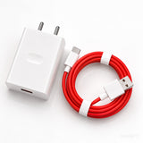 Soniqx USB Wall Charger with 1M USB-A to Type-C Charging & Data Cable for Android Smartphones – White Adapter with Red Cable