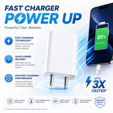USB Wall Charger Adapter 2.4A with Single USB Port, 2-Pin Compact Mobile Charging Adapter for Smartphones, Earbuds & USB Devices – White