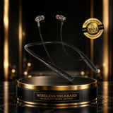 Soniqx Wireless Bluetooth Neckband Earphones with Deep Bass, Built-in Mic & Long Battery Life – Black