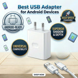 Soniqx USB-A Wall Charger for Smartphones & USB Devices | Compact 2-Pin Mobile Charging Adapter – White