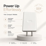 Soniqx USB-A Wall Charger for Smartphones & USB Devices | Compact 2-Pin Mobile Charging Adapter – White
