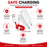 Soniqx USB Wall Charger with Type-C Cable | Fast Charging Mobile Charger Adapter with 1M Cable