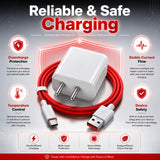 Soniqx USB Wall Charger with USB-A to Type-C Charging Cable Combo for Android Smartphones – Compact Travel Charger