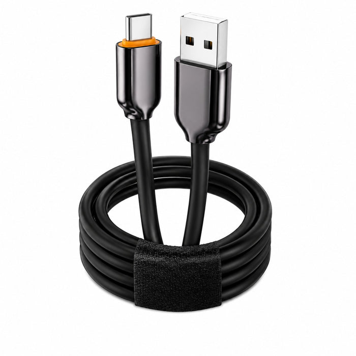 Soniqx USB-A to Type-C Fast Charging & Data Sync Cable 3A, 480Mbps, 1 Meter, Metal Connectors, Black