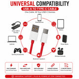Soniqx USB-A to Type-C Fast Charging Cable 3A, 480Mbps Data Transfer, 1.2 Meter Durable Charging & Sync Cable – Red