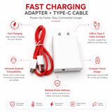 Soniqx USB Wall Charger with USB-A to Type-C Charging Cable | Compact Mobile Charging Adapter for Android Devices