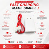 Soniqx USB Wall Charger with USB-A to Type-C Charging Cable | Compact Mobile Charging Adapter for Android Devices