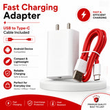 Soniqx USB Wall Charger with USB-A to Type-C Charging Cable | Compact Mobile Charging Adapter for Android Devices