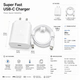 Soniqx USB-C PD PPS Super Fast Charger with 1m Type-C to Type-C Cable | Fast Charging Wall Adapter