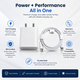 Soniqx 20W USB-C PD Fast Charger with 1M USB-C to Lightning Cable – White