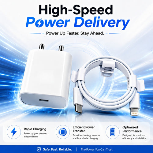 Soniqx 20W USB-C PD Fast Charger with 1M USB-C to Lightning Cable – White
