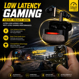 Soniqx TWS Wireless Earbuds with ENC Mic, Low Latency Gaming Mode, 30H Playtime, Touch Controls, IPX4 Water Resistance & Type-C Fast Charging – Black
