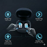 Soniqx True Wireless Bluetooth Earbuds with Deep Bass, Touch Control, Type-C Charging Case & Comfortable Fit – Silver & Black