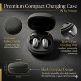 Soniqx True Wireless Bluetooth Earbuds with Deep Bass, Touch Control, Type-C Charging Case & Comfortable Fit – Silver & Black