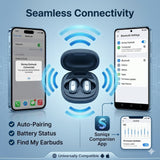 Soniqx True Wireless Bluetooth Earbuds with Deep Bass, Touch Control, Type-C Charging Case & Comfortable Fit – Silver & Black