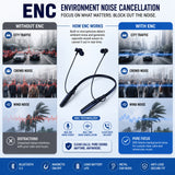 Soniqx Wireless Bluetooth Neckband with ENC, Deep Bass, HD Calling, Type-C Charging & Magnetic Earbuds – Blue