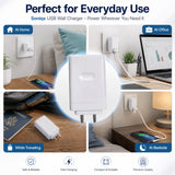 Soniqx 2.4A USB Wall Charger for Smartphones, Power Banks, Earbuds & USB Devices | Compact Travel Charger Adapter | White