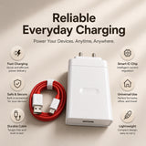 Soniqx USB Wall Charger with Type-C Cable | 5V 2.4A Charging Adapter for Android Smartphones & USB-C Devices