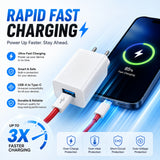 Soniqx USB Wall Charger with Type-C Cable | 5V 2.4A Charging Adapter for Android Smartphones & USB-C Devices