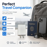 Soniqx Compact Wall Charger for Smartphones, Earbuds, Power Banks & USB Devices | Portable 2 Pin Mobile Charging Adapter | White