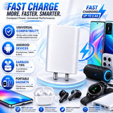 USB Wall Charger Adapter 2.4A with Single USB Port, 2-Pin Compact Mobile Charging Adapter for Smartphones, Earbuds & USB Devices – White