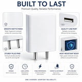 USB Wall Charger Adapter 2.4A with Single USB Port, 2-Pin Compact Mobile Charging Adapter for Smartphones, Earbuds & USB Devices – White