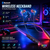 Soniqx Wireless Bluetooth Neckband Earphones with Deep Bass, Built-in Mic & Long Battery Life – Black
