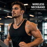 Soniqx Wireless Bluetooth Neckband Earphones with Deep Bass, Built-in Mic & Long Battery Life – Black