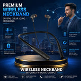 Soniqx Wireless Bluetooth Neckband Earphones with Deep Bass, Built-in Mic & Long Battery Life – Black